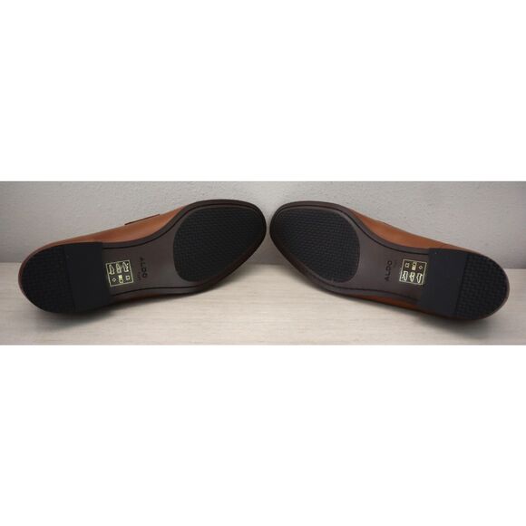 ALDO 220-001-043 Men's Sz 12D Cognac Brown Leather Smooth Marinho Loafers - Picture 4 of 13
